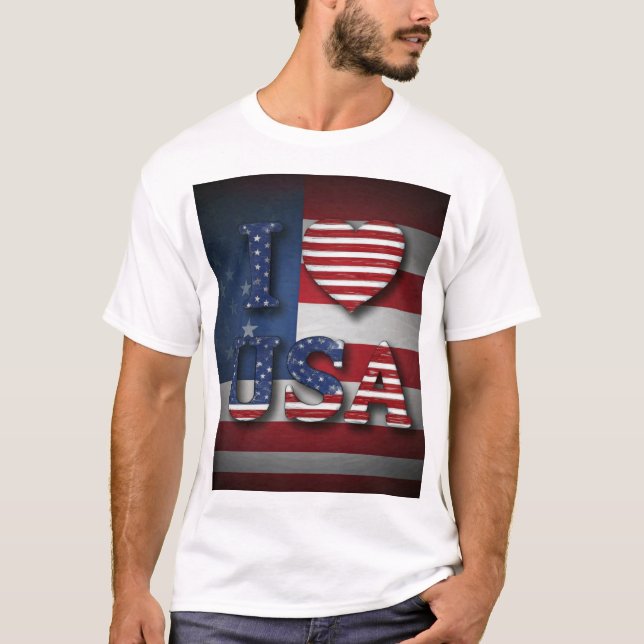 I Love USA T-Shirt – Show Your American Pride" (Front)