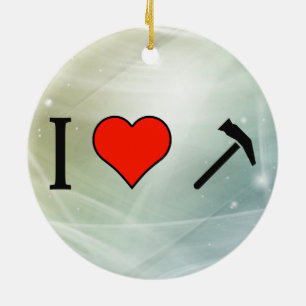 I Love Using Hammer Ceramic Ornament
