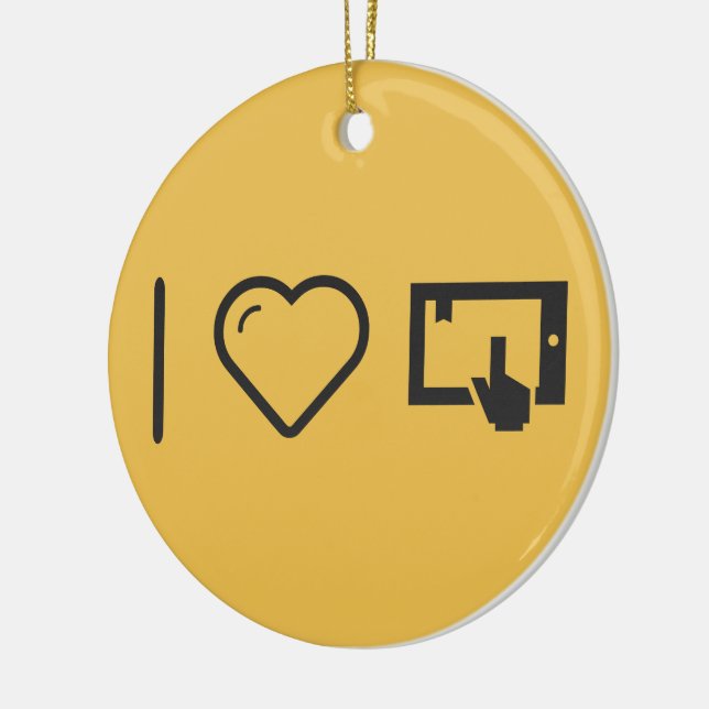 I Love Using Ipad Ceramic Ornament (Left)