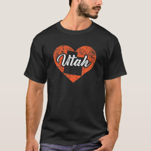I Love Utah , Funny Cute State Pride Heart Gift T-Shirt