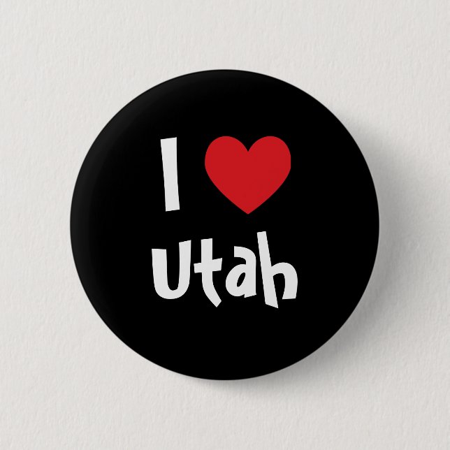 I Love Utah Pinback Button (Front)