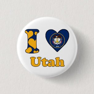 I love Utah Pinback Button