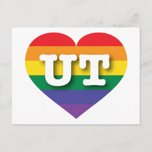 I Love Utah Rainbow Heart Postcard