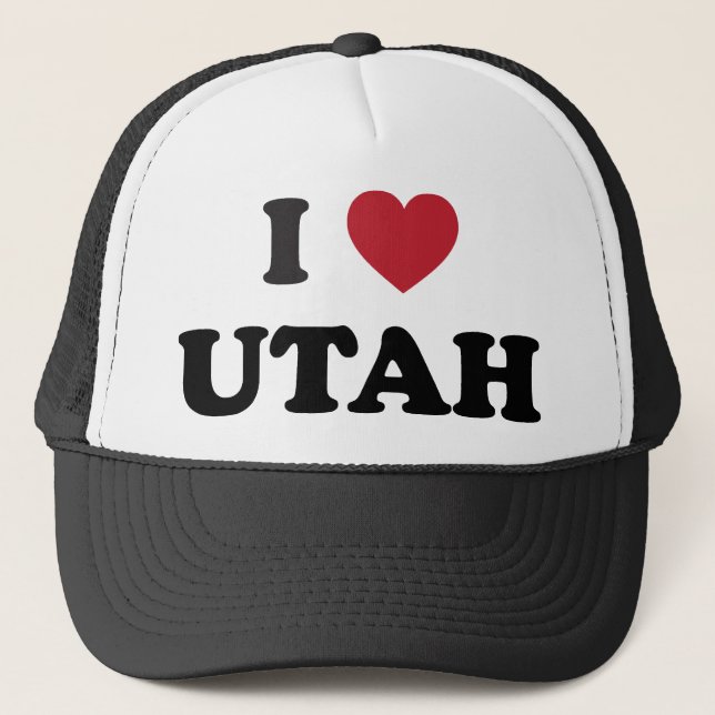 I Love Utah Trucker Hat (Front)