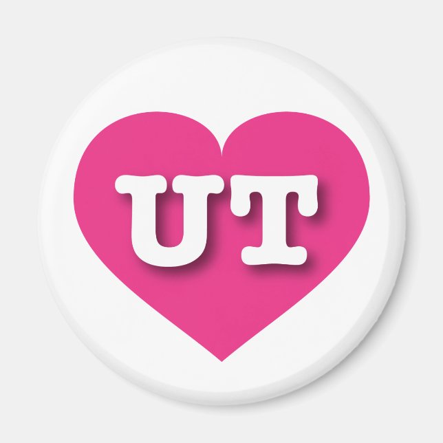 I love Utah - UT hot pink heart Magnet (Front)