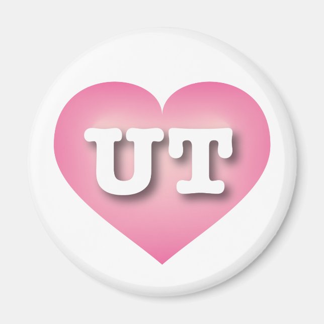 I love Utah - UT pink fade heart Magnet (Front)