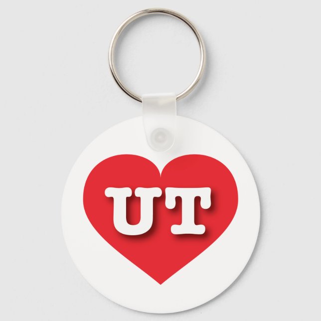 I love Utah - UT red heart Keychain (Front)