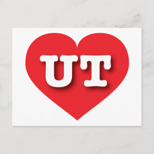 I love Utah - UT red heart Postcard