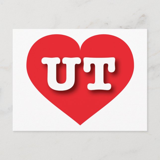 I love Utah - UT red heart Postcard (Front)
