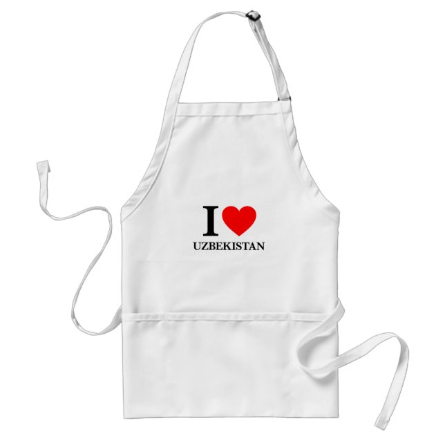 I Love Uzbekistan Adult Apron (Front)