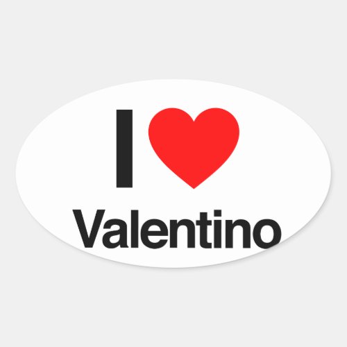 i love valentino oval sticker