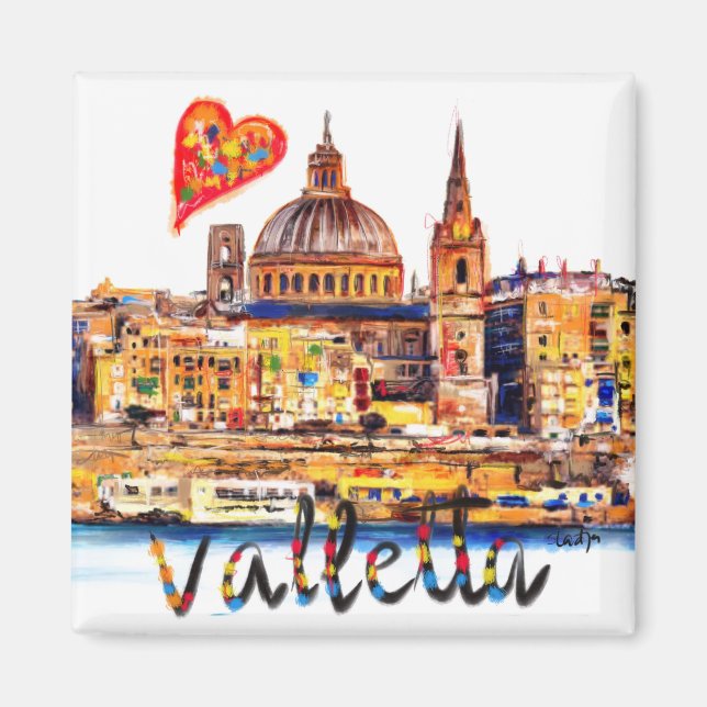 I love Valletta Magnet (Front)