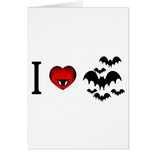 I Love Vampire Bats Cards (Front)