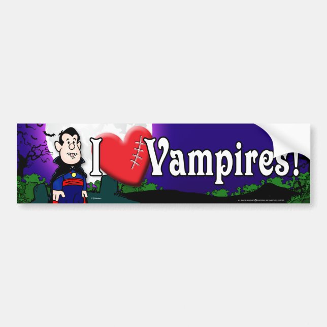 I Love Vampires Bumper Sticker (Front)