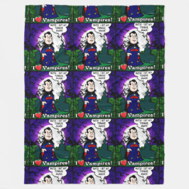 I Love Vampires Fleece Blanket