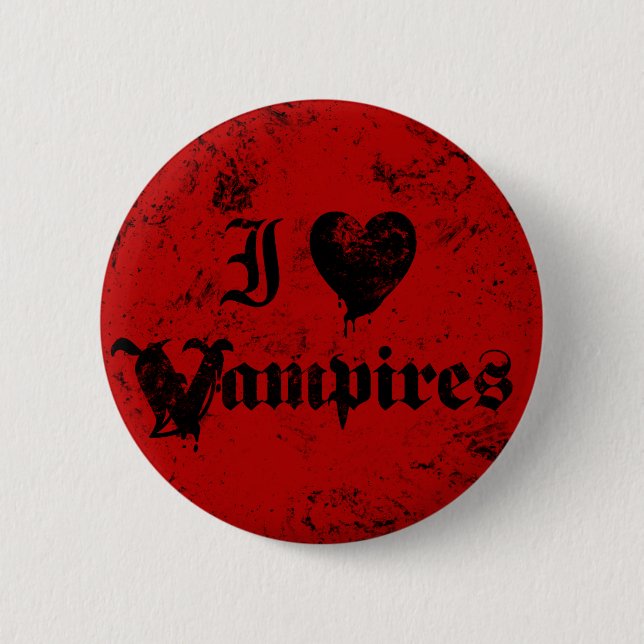 I Love Vampires Pinback Button (Front)