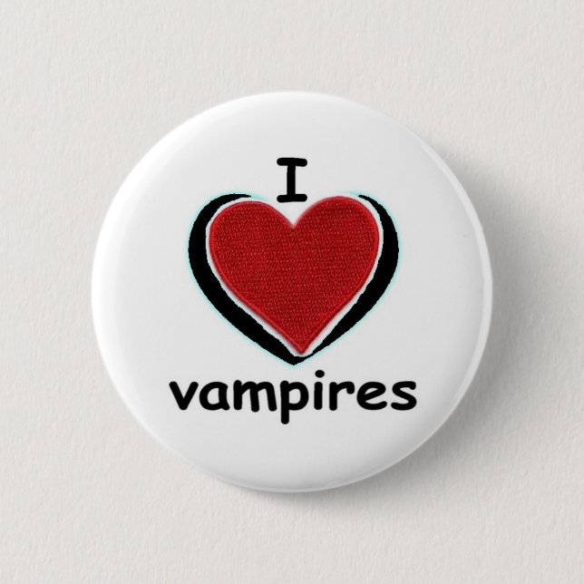 I LOVE VAMPIRES PINBACK BUTTON (Front)