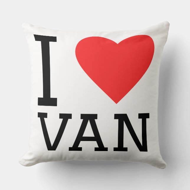 I love van throw pillow (Front)