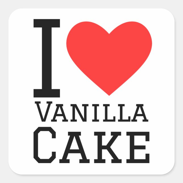 I love vanilla cake  square sticker (Front)