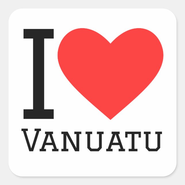 I love Vanuatu  Square Sticker (Front)