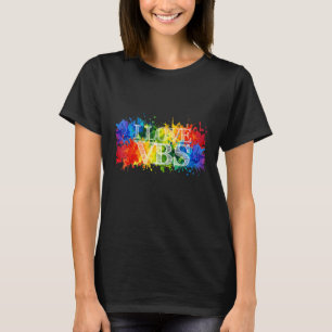 I Love Vbs Crew Vacation Bible School Paint Splat T-Shirt