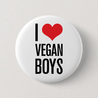 I Love Vegan Boys Pinback Button