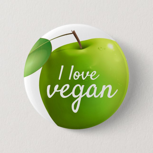 i love vegan button (Front)