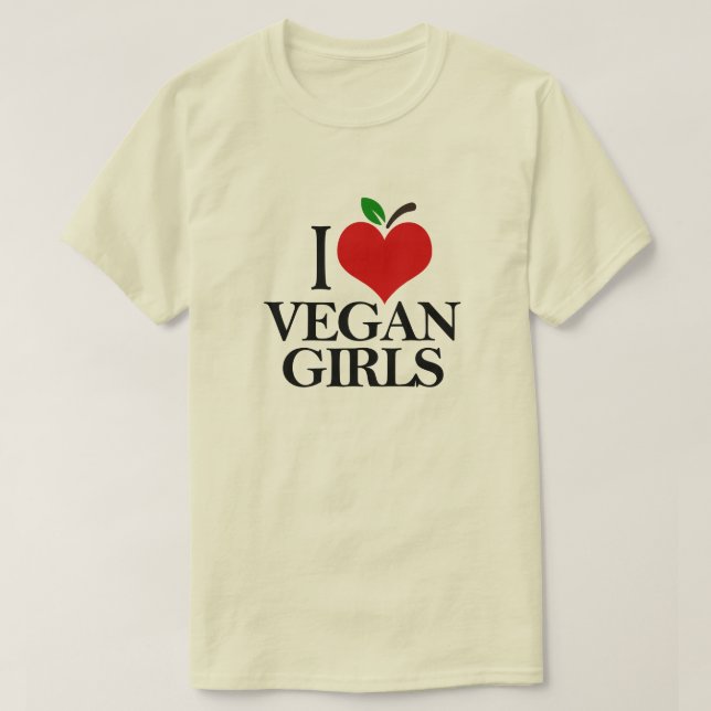 I LOVE VEGAN GIRLS T-Shirt (Design Front)