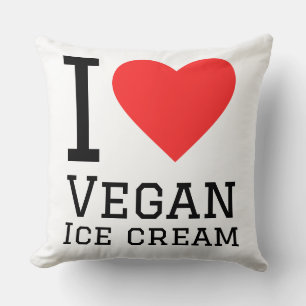 I love vegan ice cream throw pillow