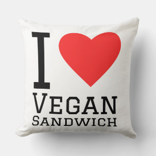 I love vegan sandwich throw pillow