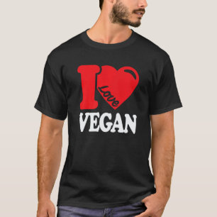 I Love Vegan Vintage Retro Heart Vegan Plant Base T-Shirt