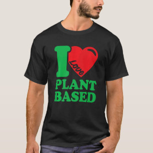 I Love Vegan Vintage Retro Heart Vegan Plant Base T-Shirt