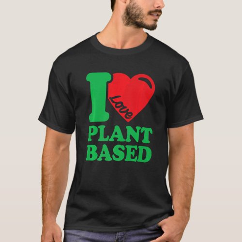 I Love Vegan  Vintage Retro Heart Vegan Plant Base T_Shirt