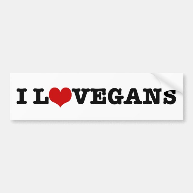 I Love Vegans Bumper Sticker (Front)
