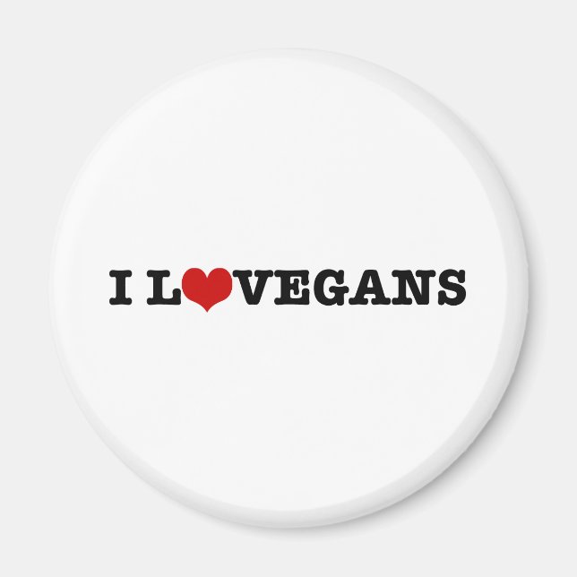 I Love Vegans Magnet (Front)