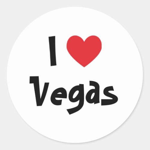 I Love Vegas Classic Round Sticker