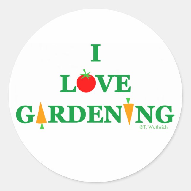 I Love Vegetable Gardening Gardener Envelope Seals (Front)