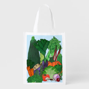 I Love Vegetables Grocery Bag