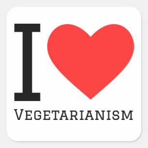 I love vegetarianism square sticker