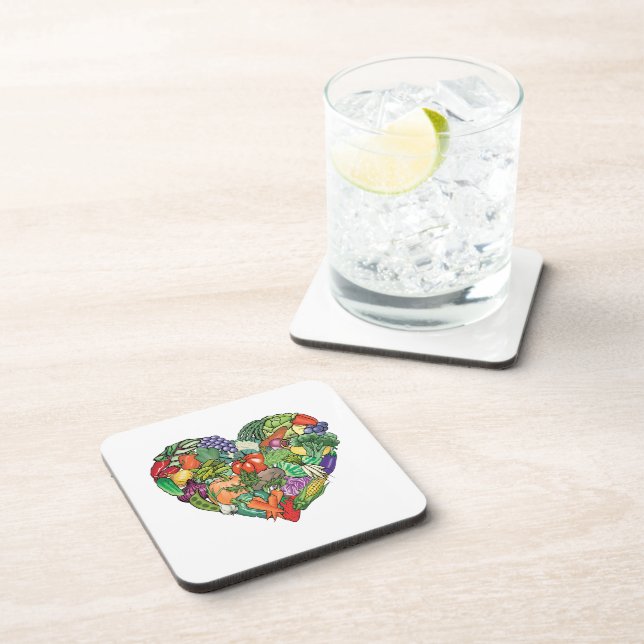 I Love Veggies Beverage Coaster (Right Side)