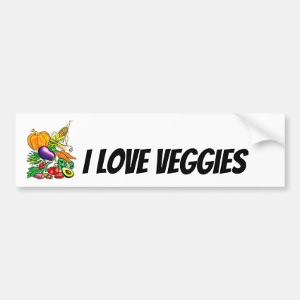 I Love Veggies Bumper Sticker