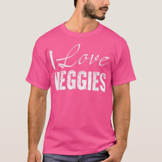 I Love Veggies Cool Vegetarians Vegans T-Shirt