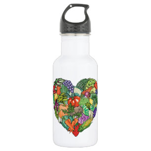 I Love Veggies Stainless Steel Water Bottle
