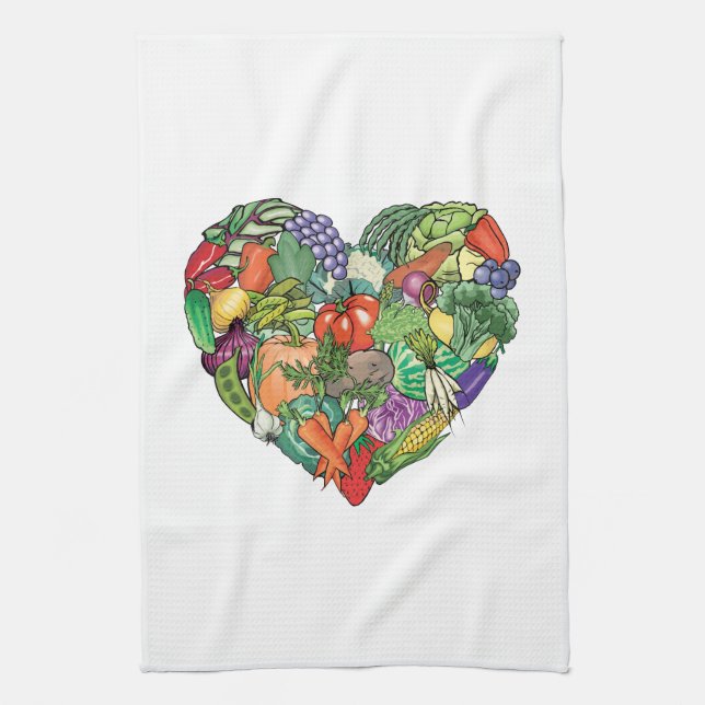 I Love Veggies Towel (Vertical)