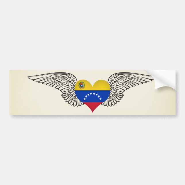 I Love Venezuela -wings Bumper Sticker (Front)