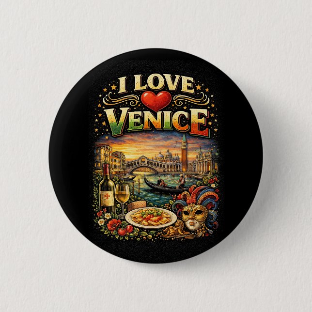I Love Venice Button (Front)