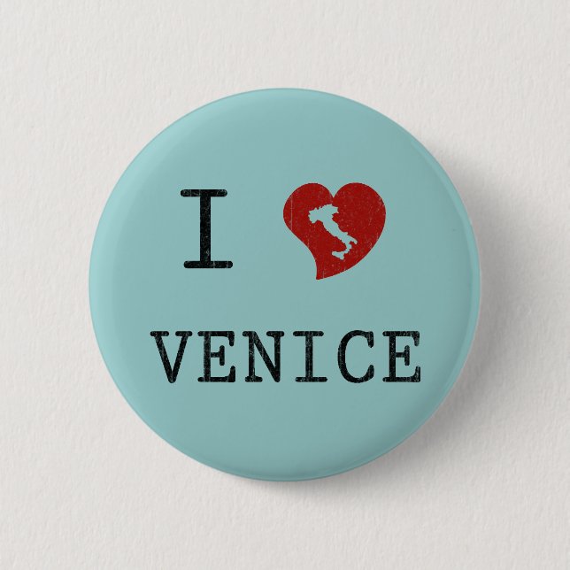 I Love Venice Button (Front)