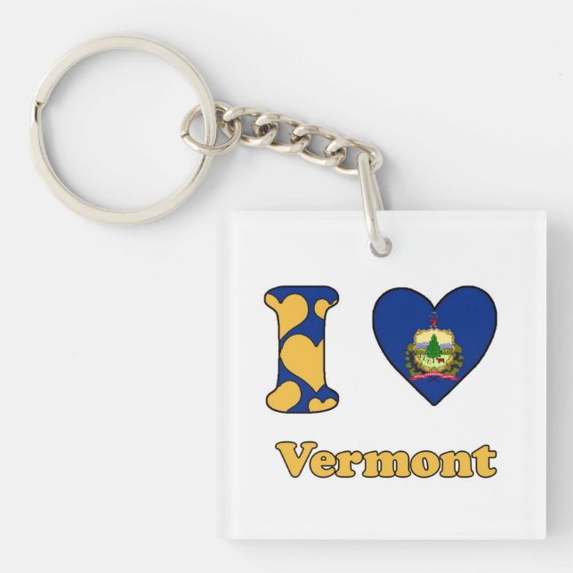 I love Vermont Keychain (Front)