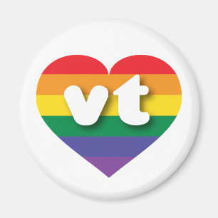 I Love Vermont Rainbow Heart Magnet