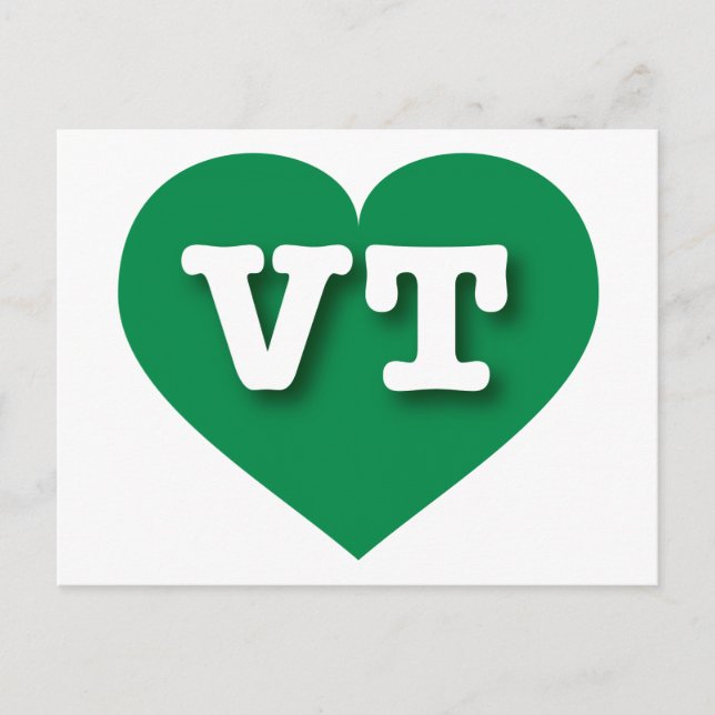I love Vermont - VT green heart Postcard (Front)